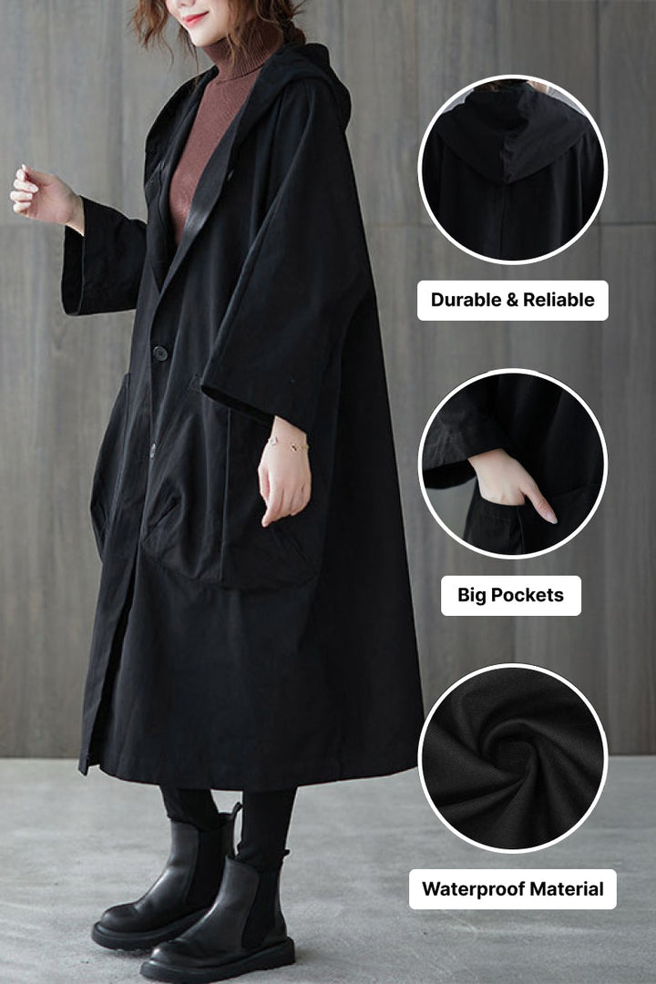 One Size Fits All Oversized Water Resistant Windbreaker Jacket