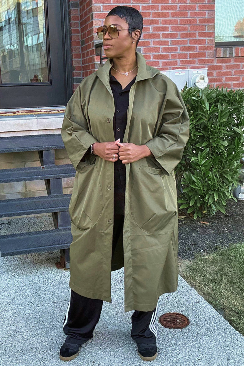 One Size Fits All Oversized Water Resistant Windbreaker Jacket